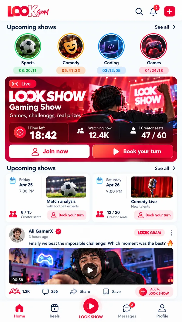 LOOK SHOW on the LOOKgram home screen